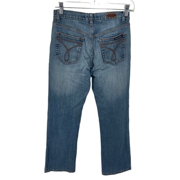 Calvin Klein Womens Straight Jeans Denim Stretch 5 Pocket Light Wash Blue Size 2 - Picture 2 of 11